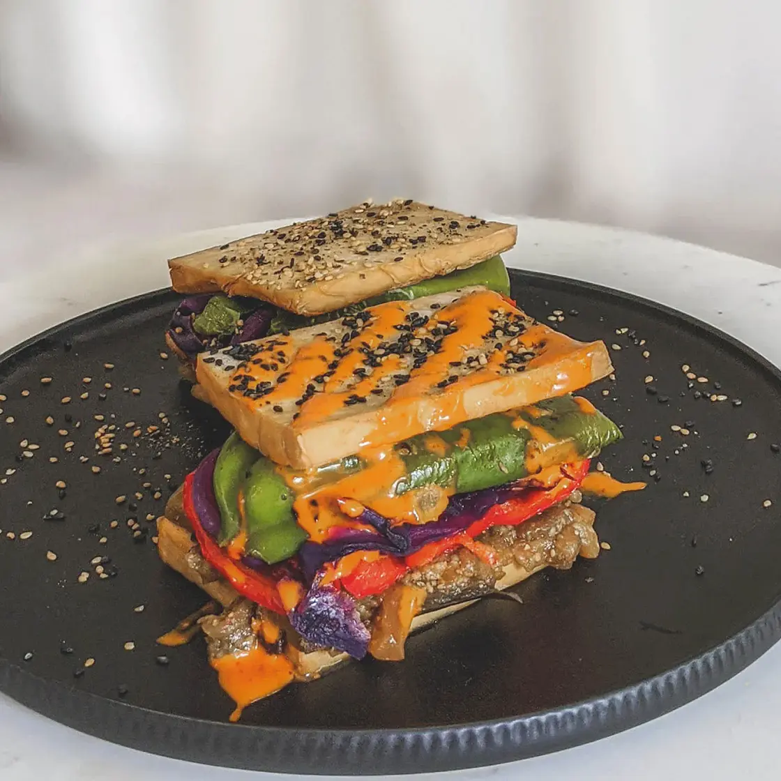 Eggplant and Tofu Sandwich