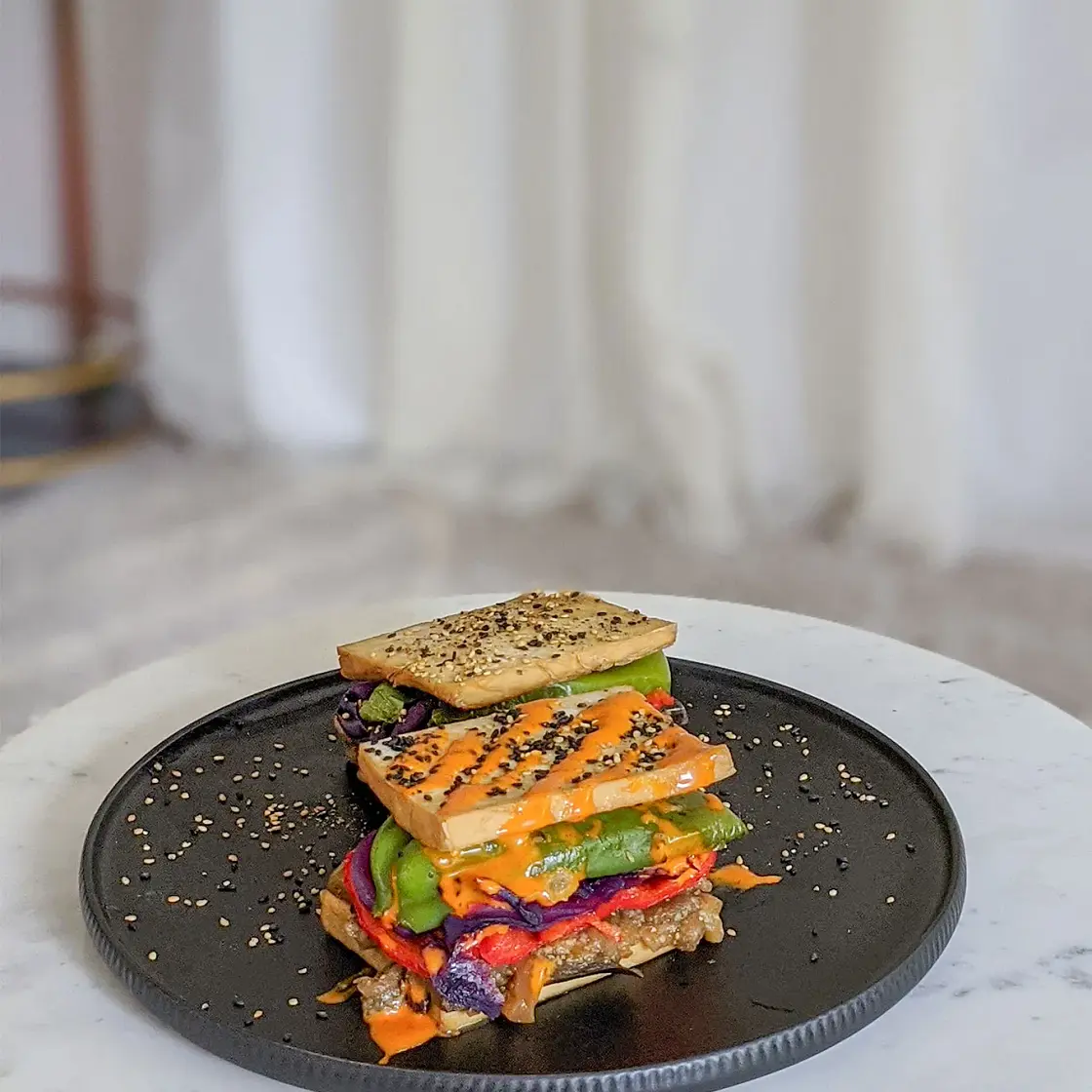 Eggplant and Tofu Sandwich
