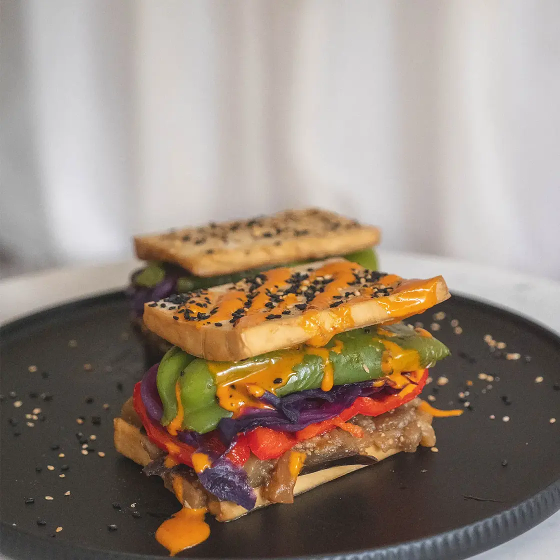 Eggplant and Tofu Sandwich
