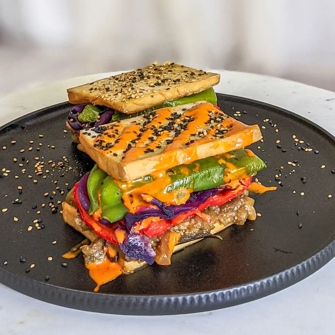Eggplant and Tofu Sandwich