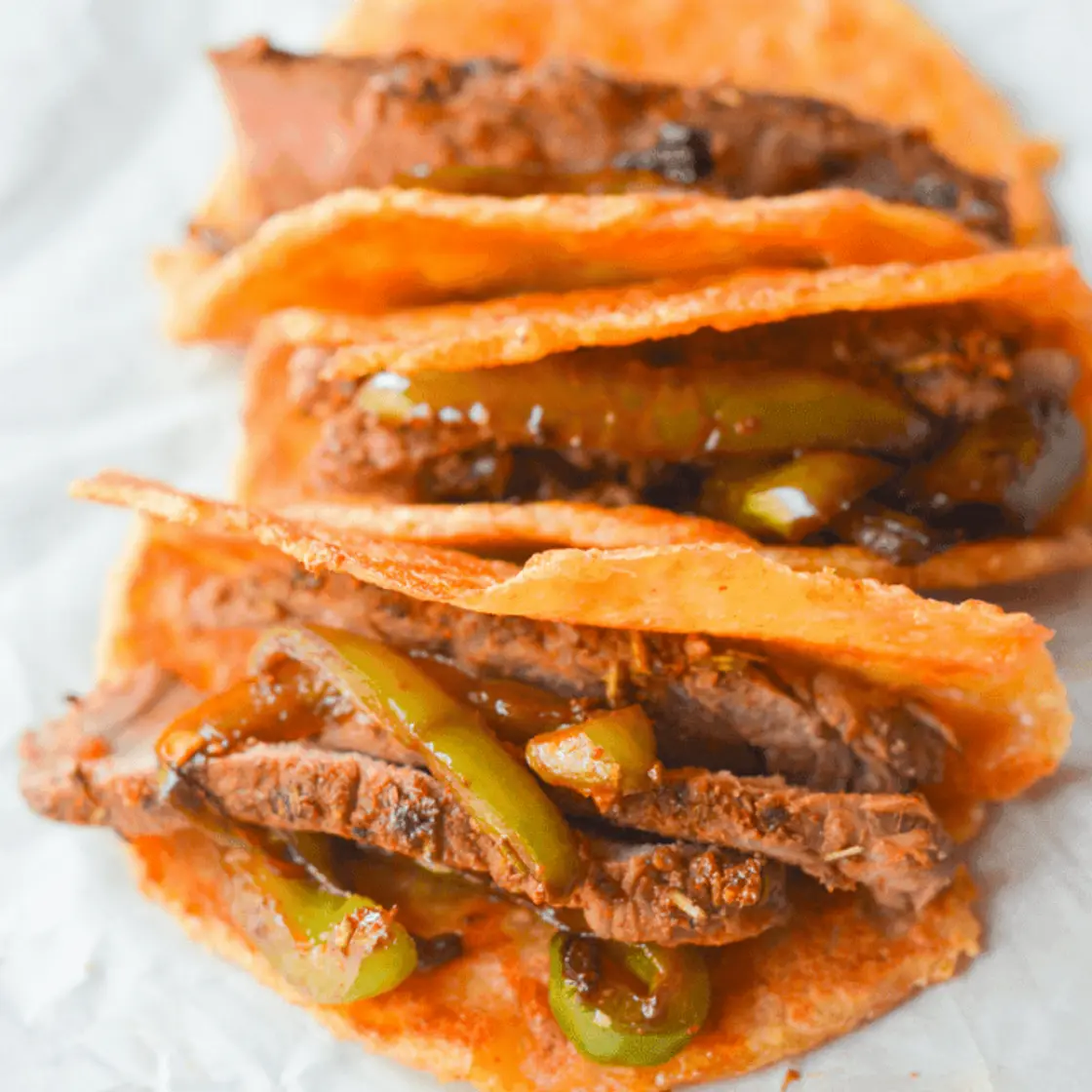 Keto Steak Tacos on Pork Rind Tortillas