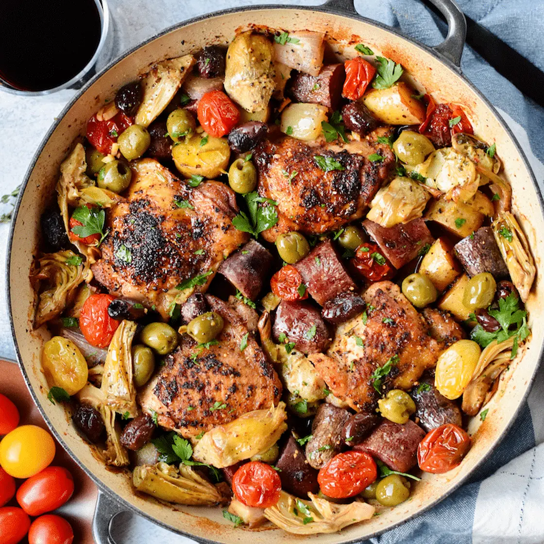 Roasted Mediterranean Chicken Thighs