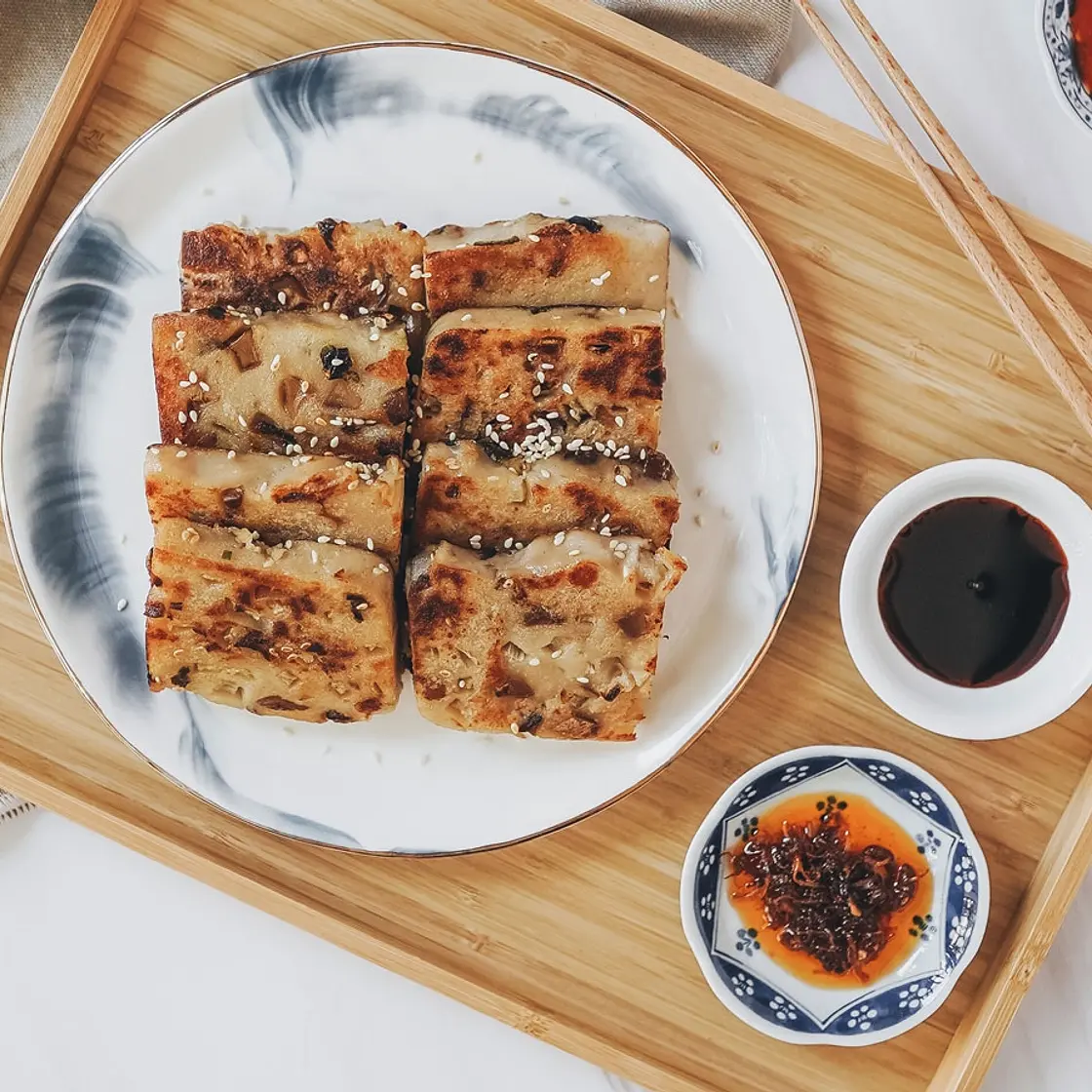 Vegan Turnip Cake (Chinese Lo Bak Go)