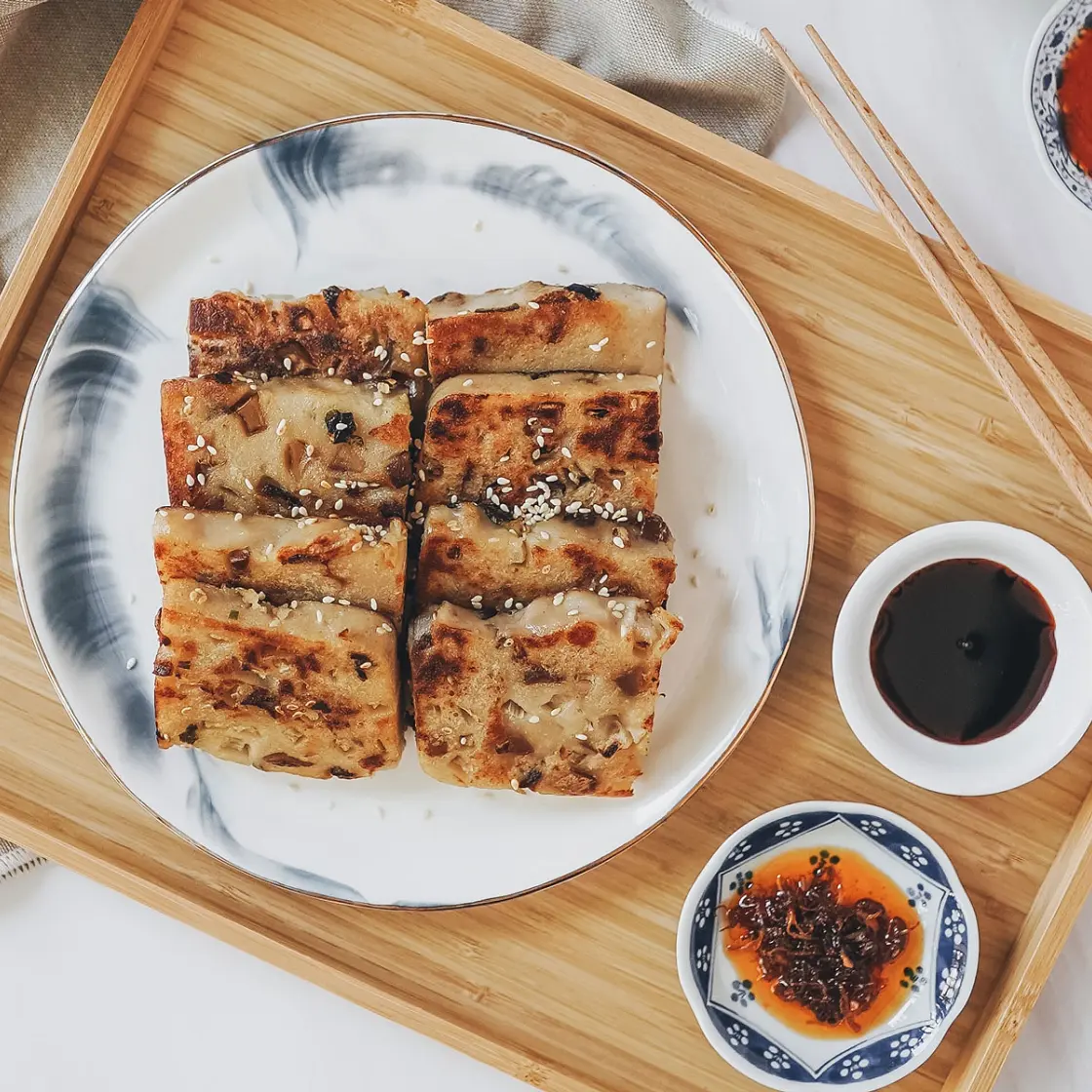 Vegan Turnip Cake (Chinese Lo Bak Go)