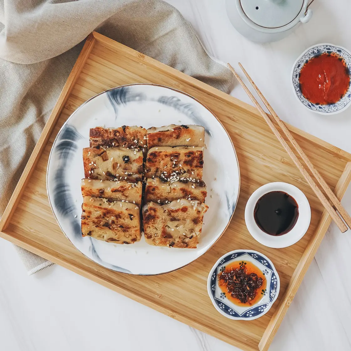 Vegan Turnip Cake (Chinese Lo Bak Go)