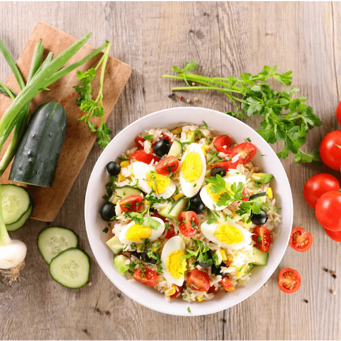 Low FODMAP Greek Inspired Rice Bowl