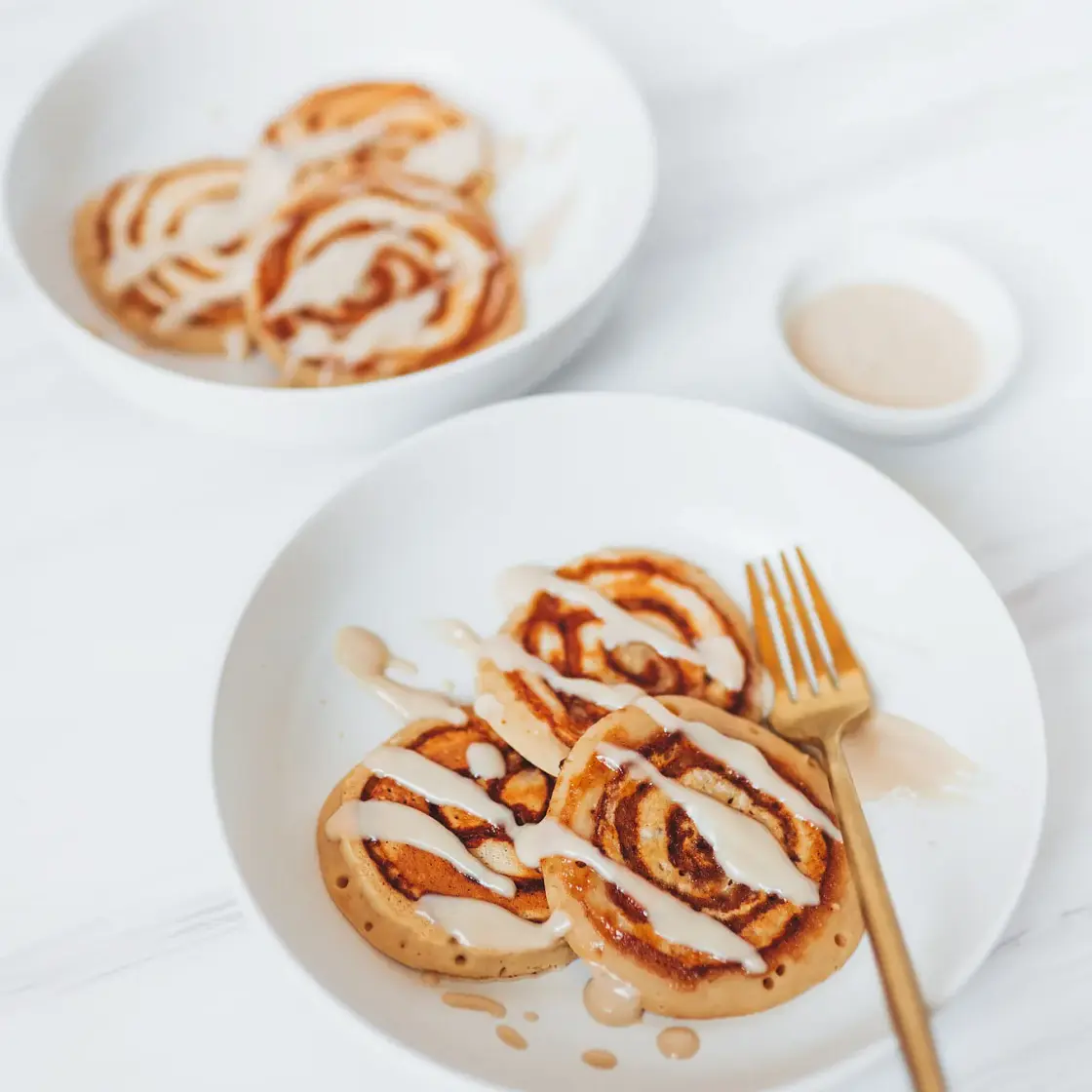 Vegan Gluten-Free Cinnamon Roll Pancakes