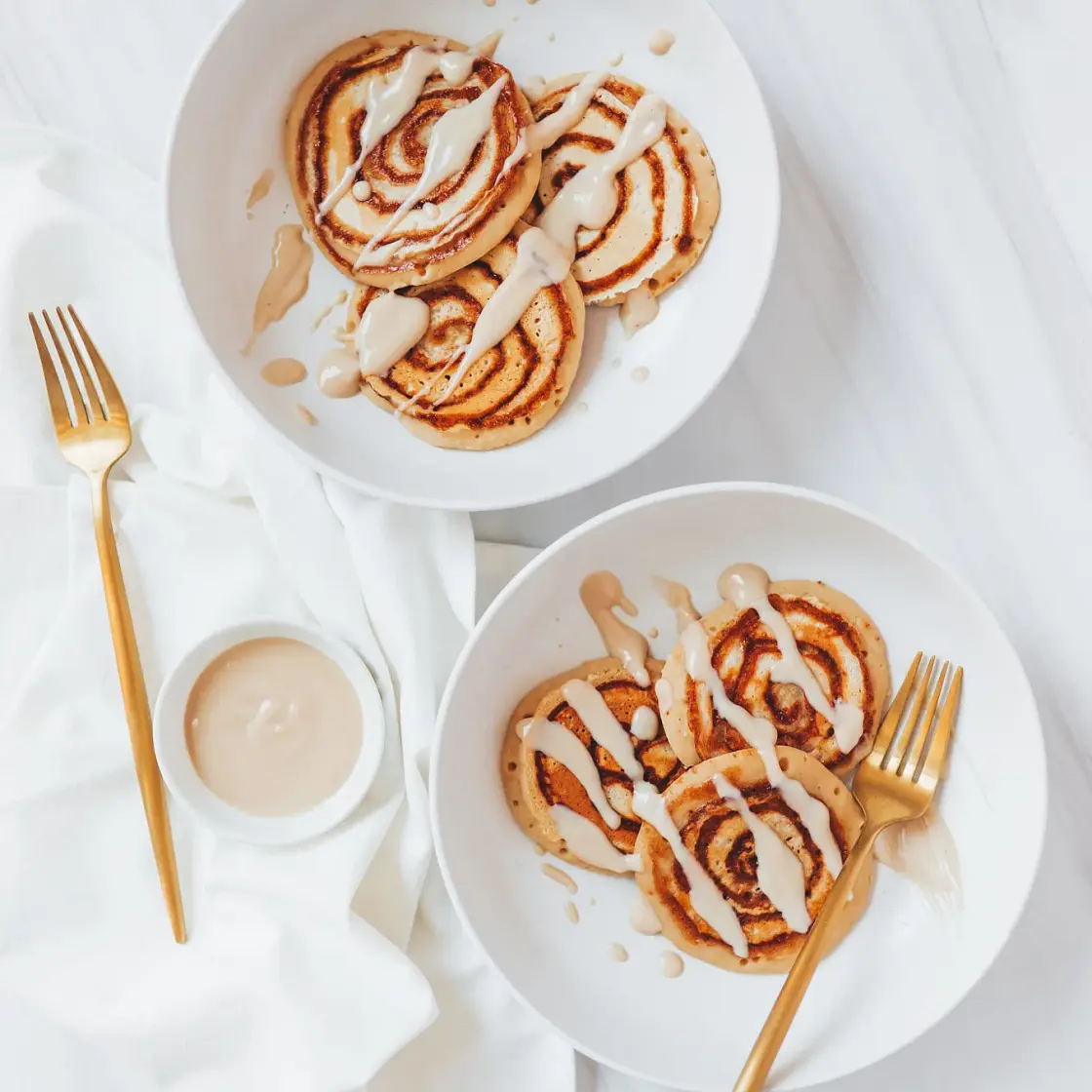 Vegan Gluten-Free Cinnamon Roll Pancakes