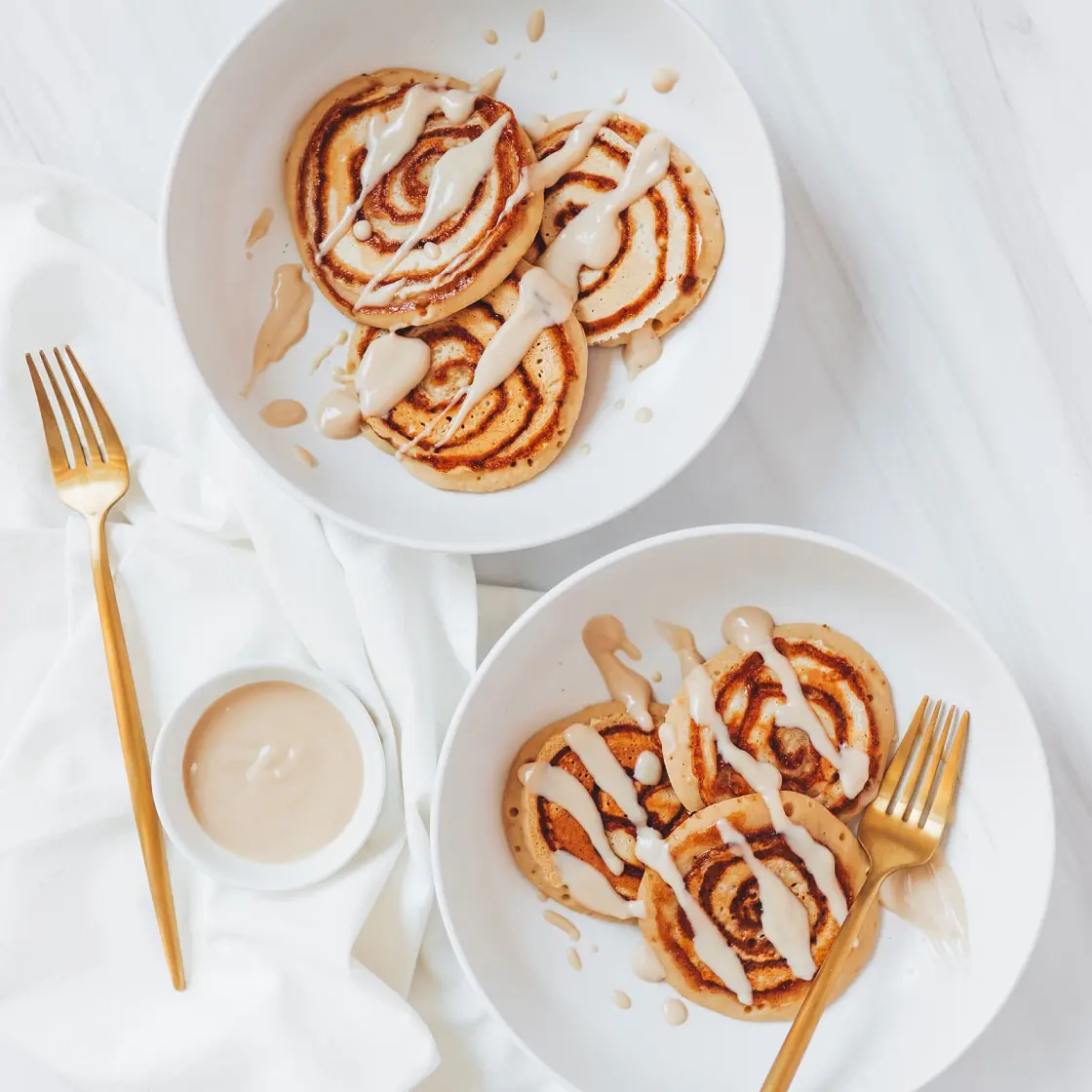Vegan Gluten-Free Cinnamon Roll Pancakes
