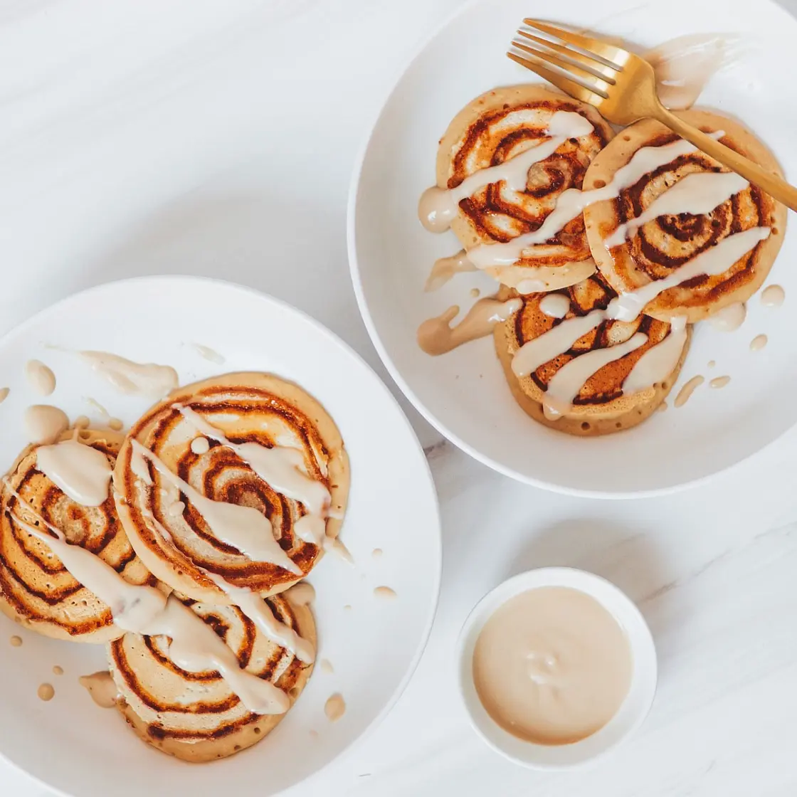 Vegan Gluten-Free Cinnamon Roll Pancakes