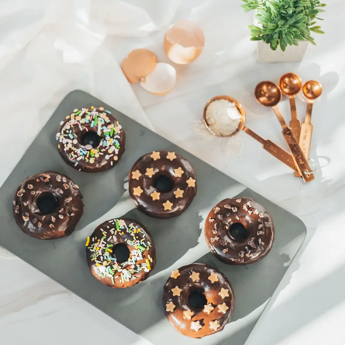Baked Sweet Potato Chocolate Donuts