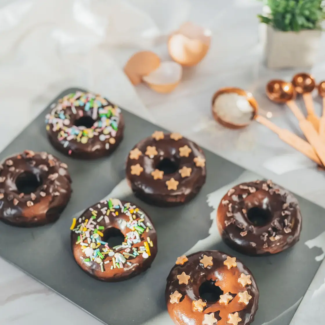 Baked Sweet Potato Chocolate Donuts