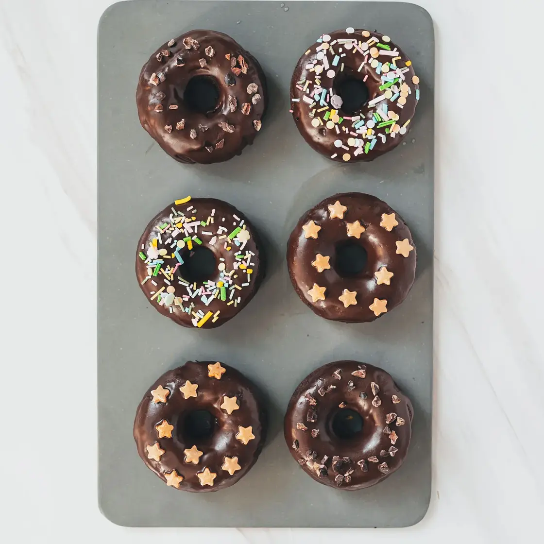 Baked Sweet Potato Chocolate Donuts