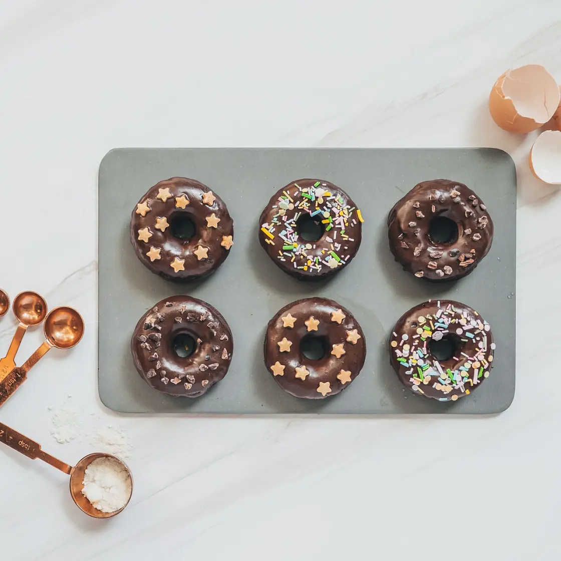 Baked Sweet Potato Chocolate Donuts