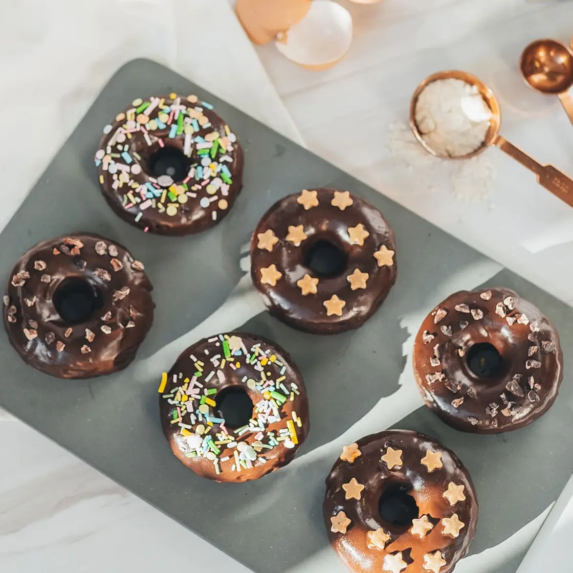 Baked Sweet Potato Chocolate Donuts