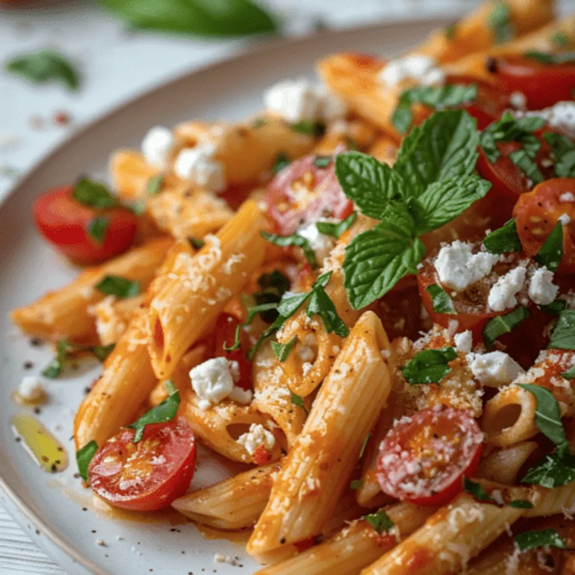 Penne Rigatti alla Crudaiola con Ricotta Fresca y Pepperoncini