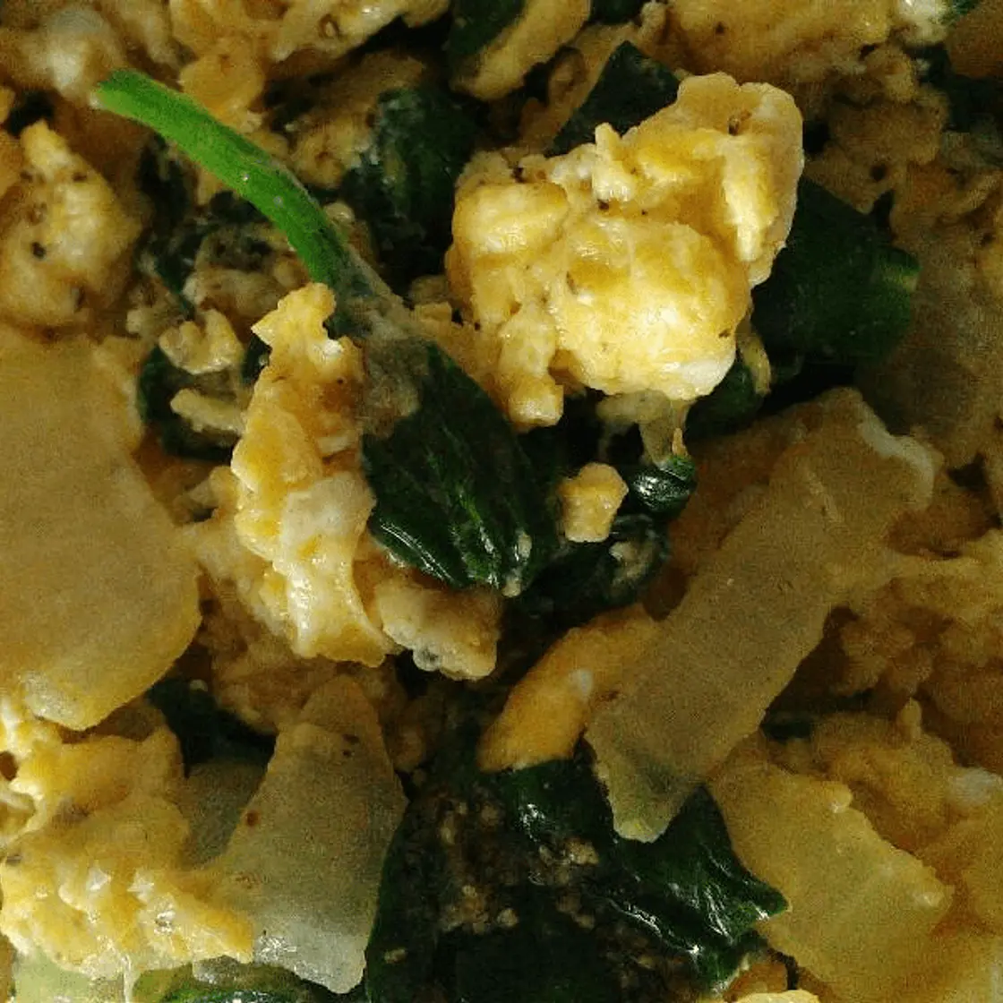 Spinach Onion Scramble