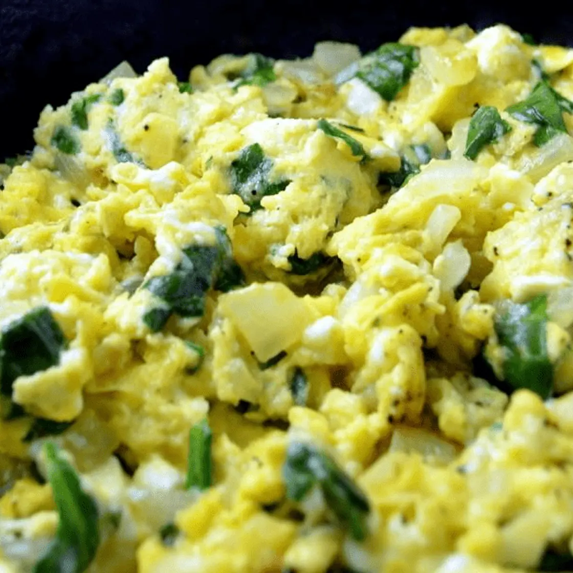 Spinach Onion Scramble