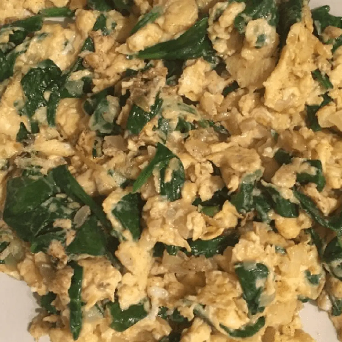 Spinach Onion Scramble