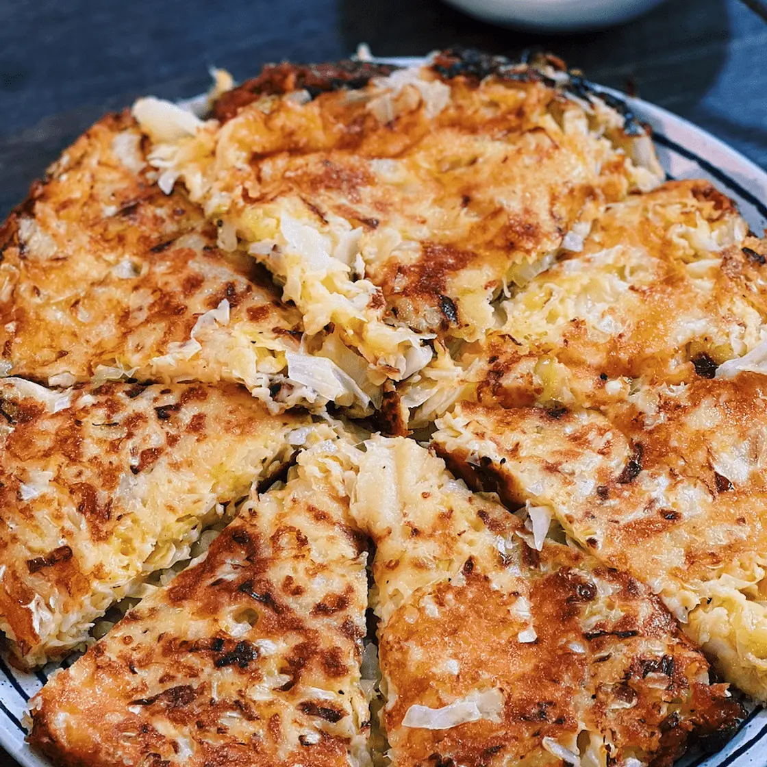 Cheesy Cabbage Pancake