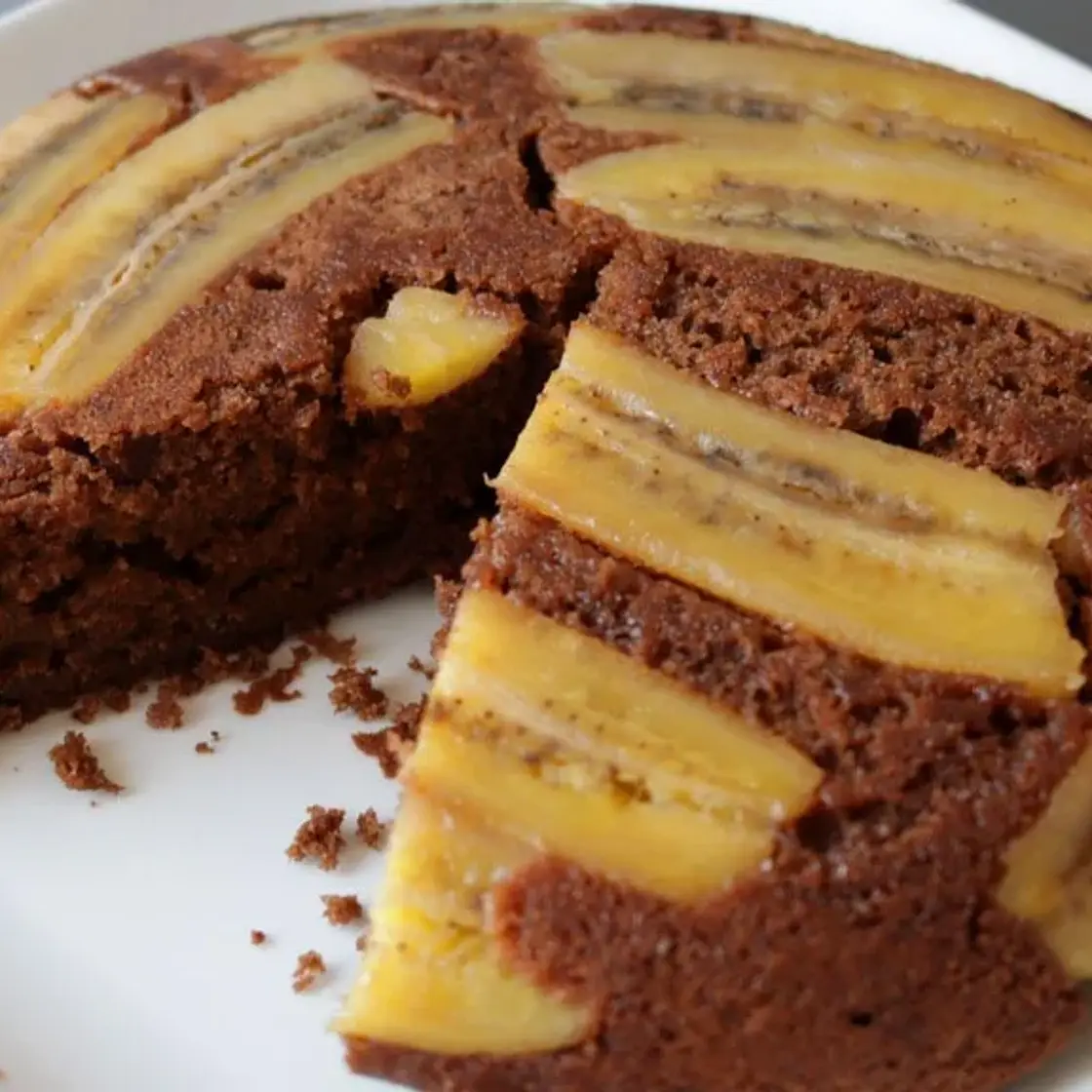 Chocolate Banana Upside Down Cake