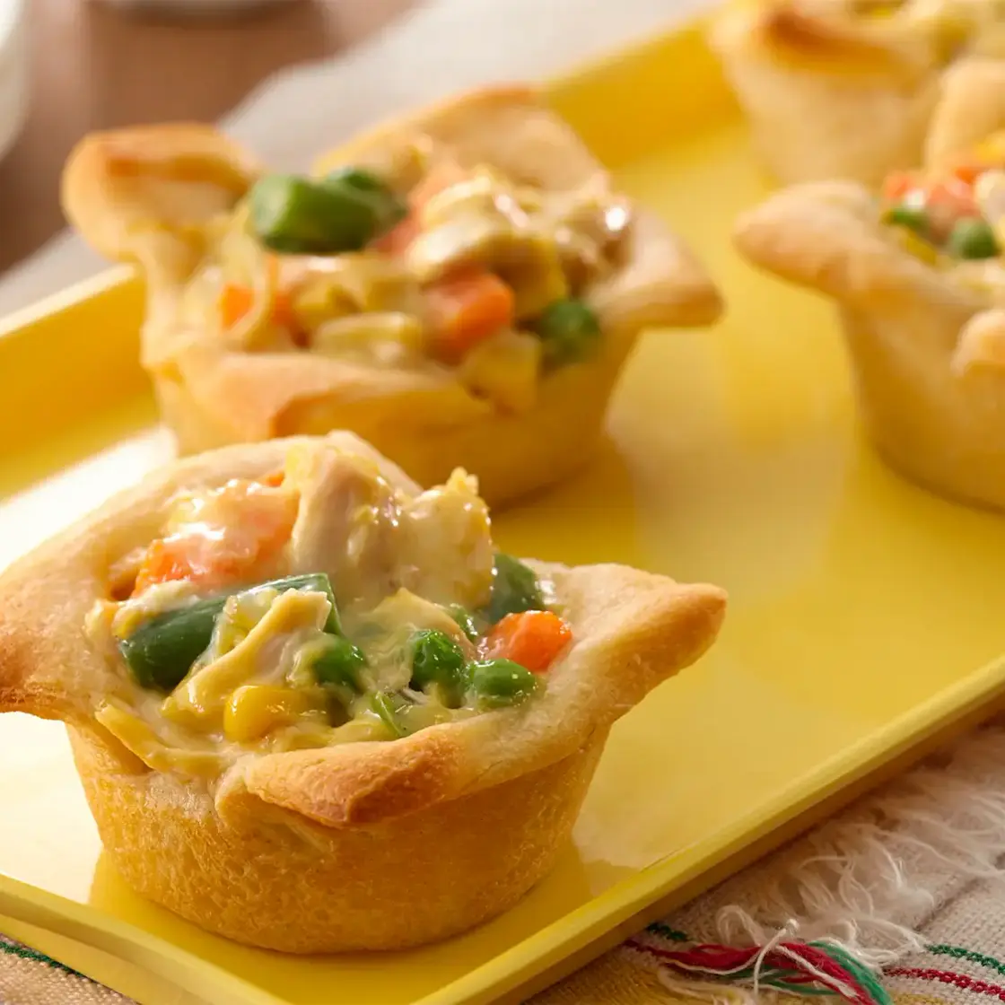 Chicken Pot Pie Crescent Cups