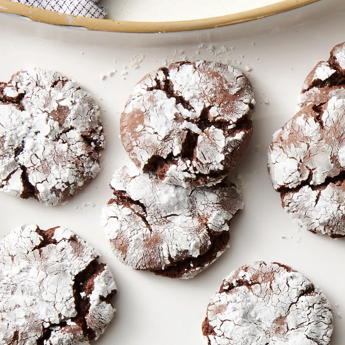 Cake Mix Fudge Crinkle Cookies