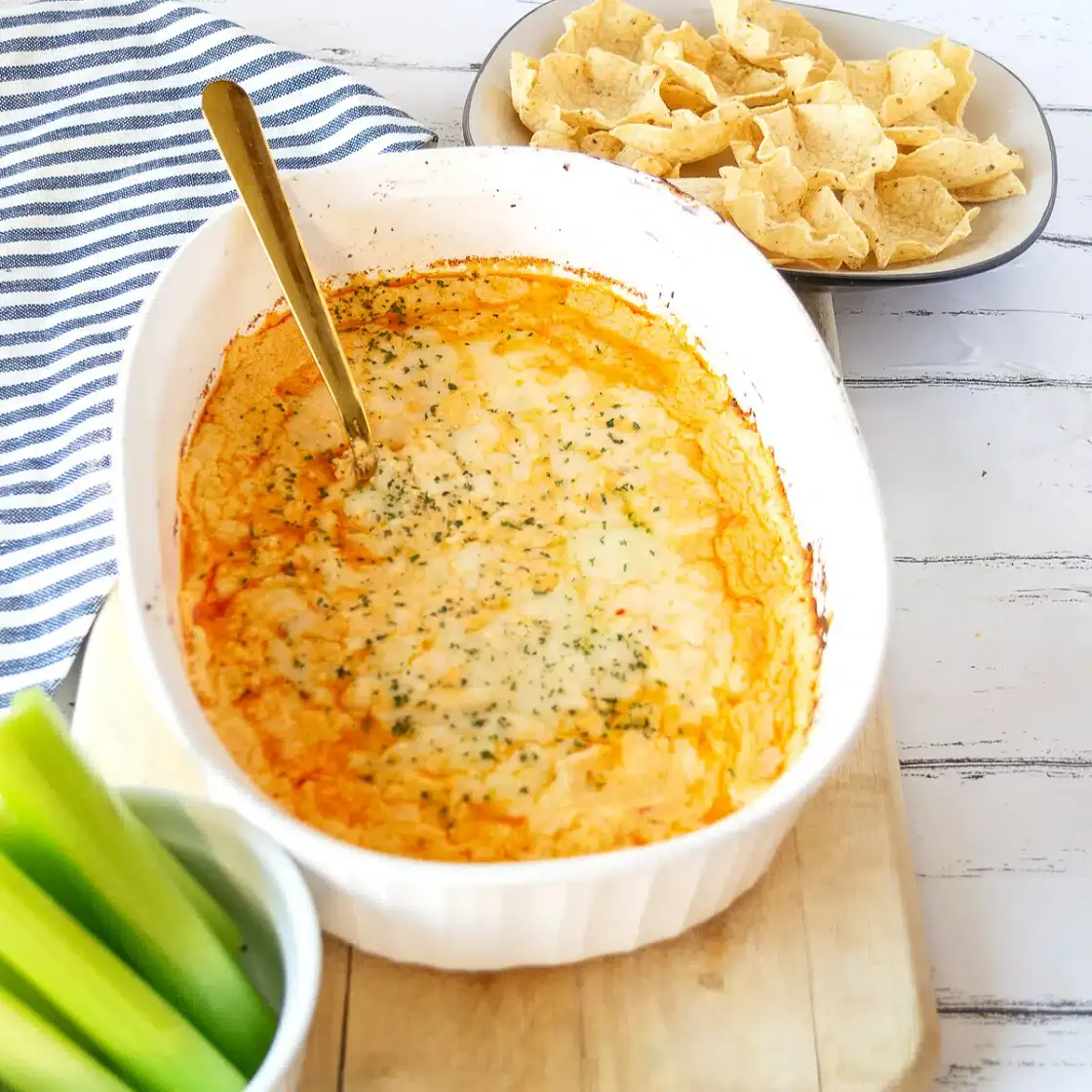 Hot Buffalo Chicken Dip with Homemade Yogurt Ranch Dressing Recipe