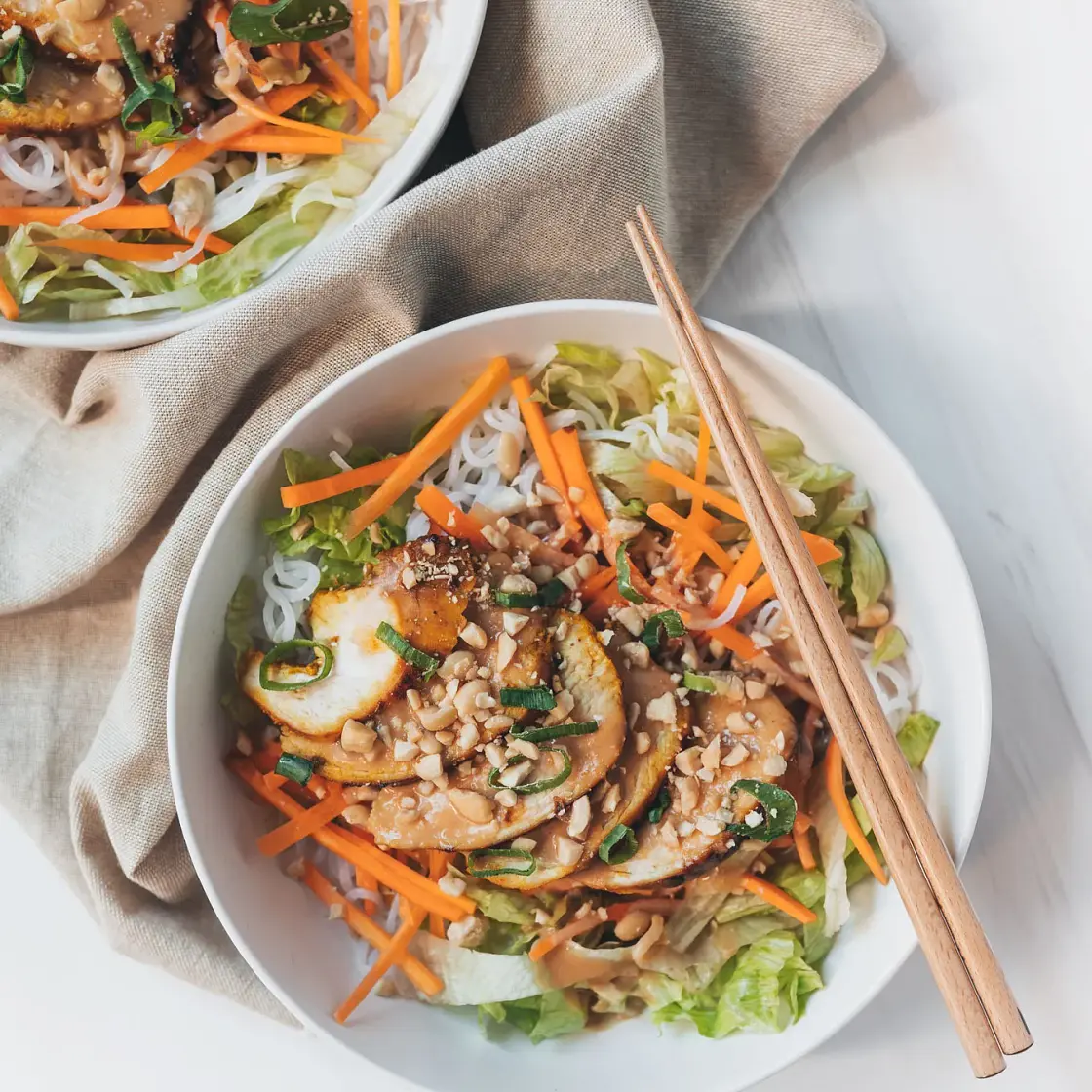 Low Carb Satay Chicken Noodle Salad