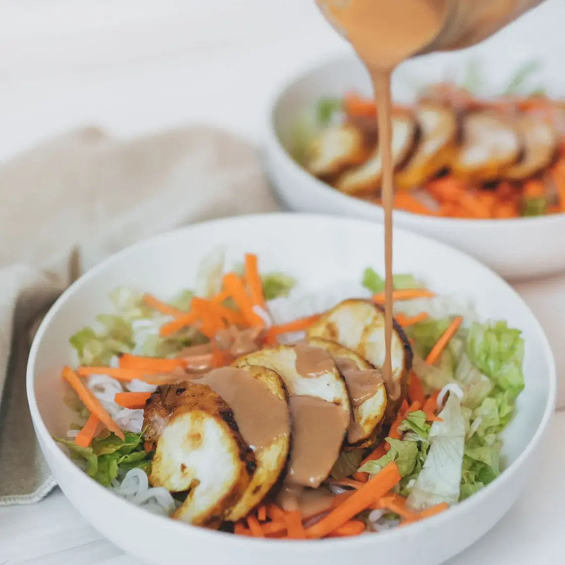 Low Carb Satay Chicken Noodle Salad