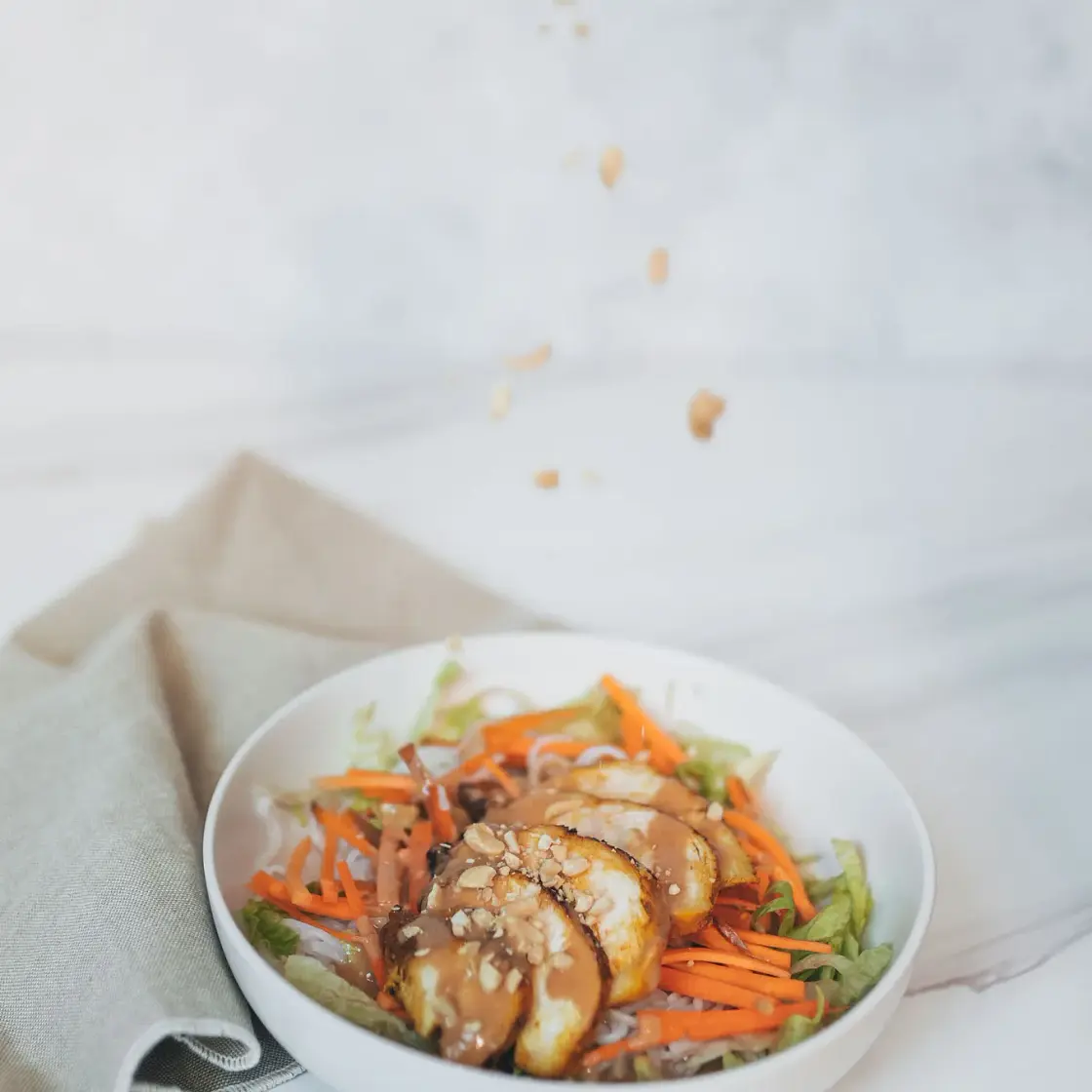 Low Carb Satay Chicken Noodle Salad