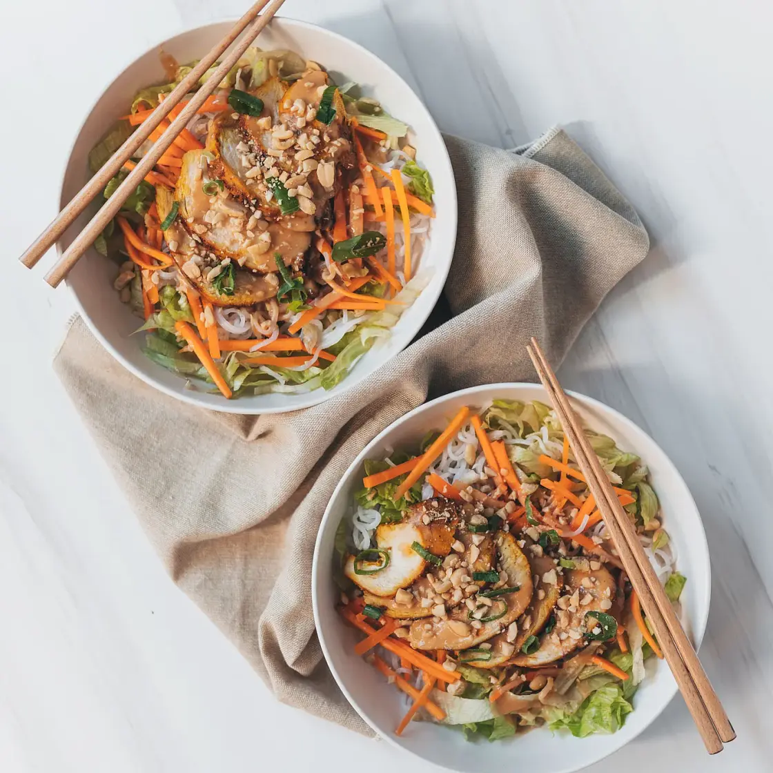 Low Carb Satay Chicken Noodle Salad