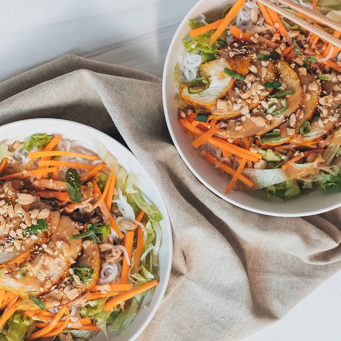 Low Carb Satay Chicken Noodle Salad