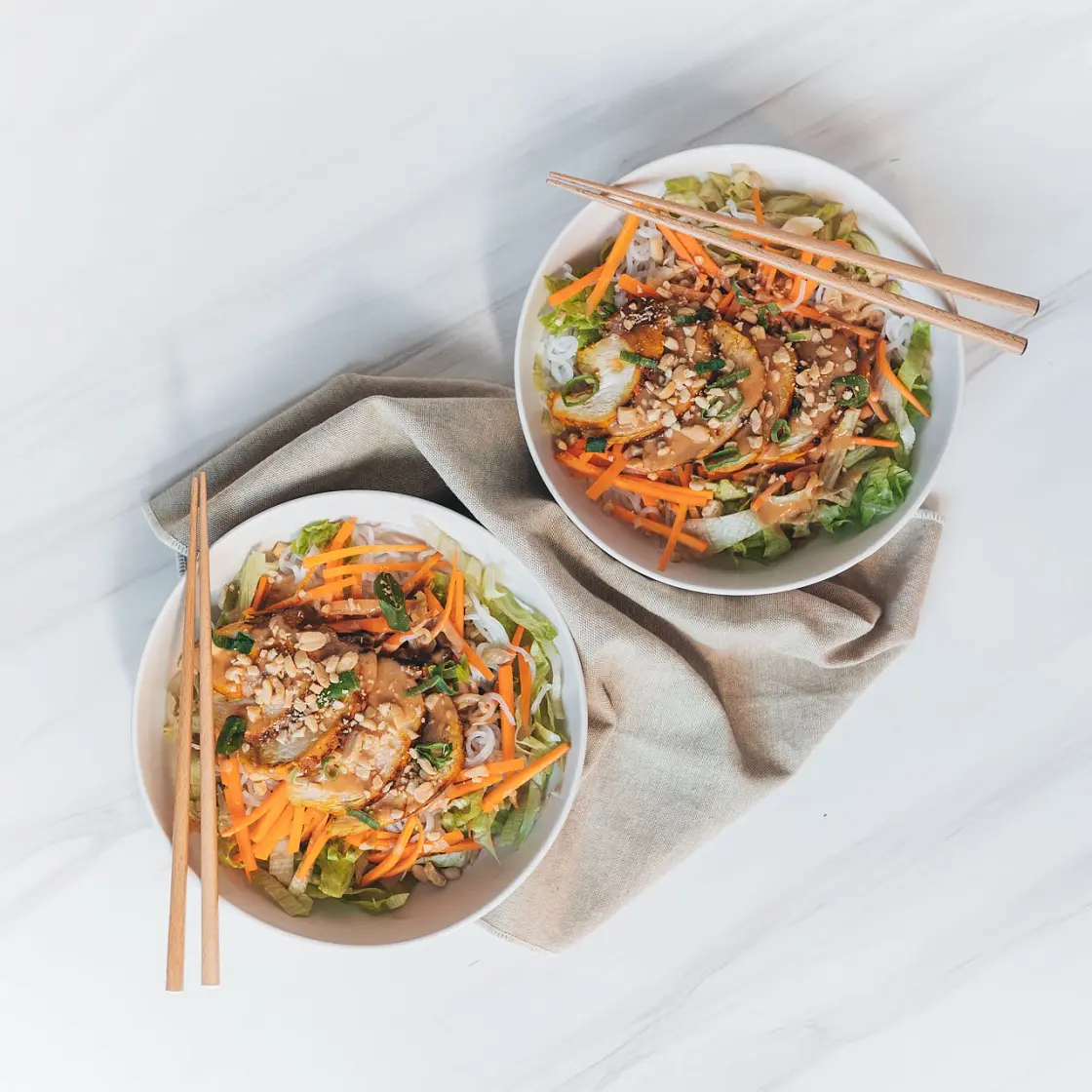 Low Carb Satay Chicken Noodle Salad