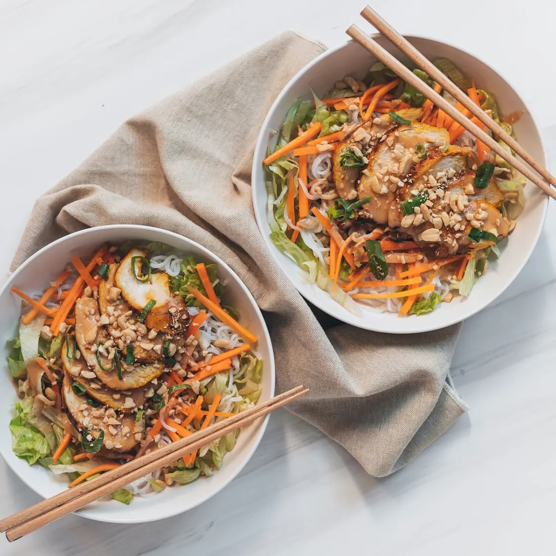 Low Carb Satay Chicken Noodle Salad