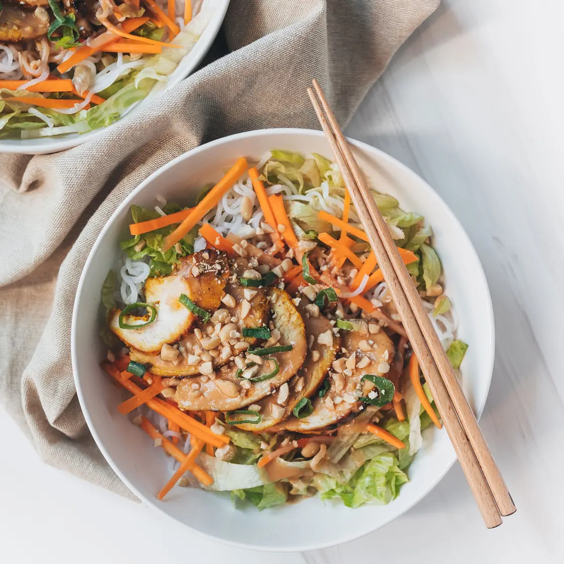 Low Carb Satay Chicken Noodle Salad