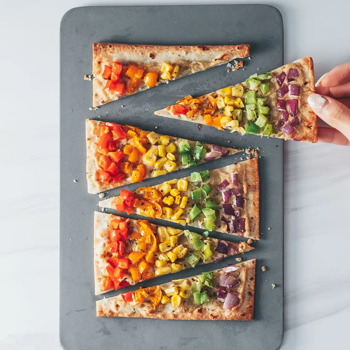 Rainbow Flatbread Pizza