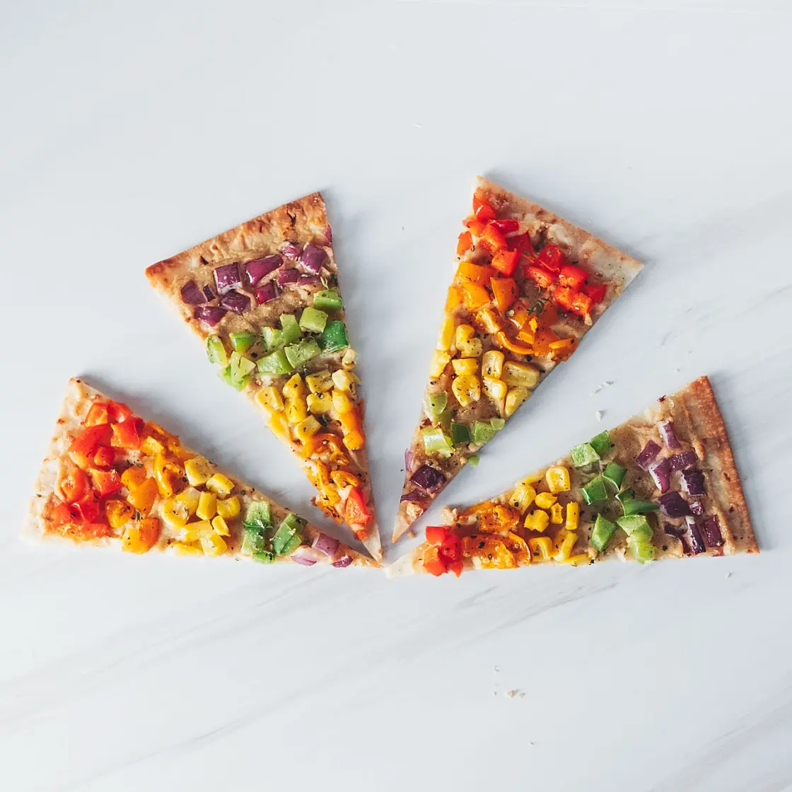Rainbow Flatbread Pizza