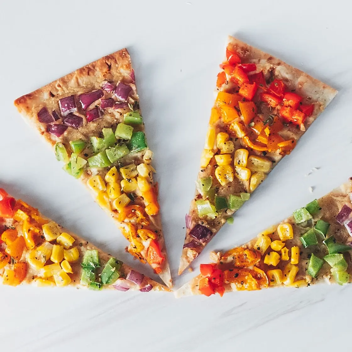 Rainbow Flatbread Pizza