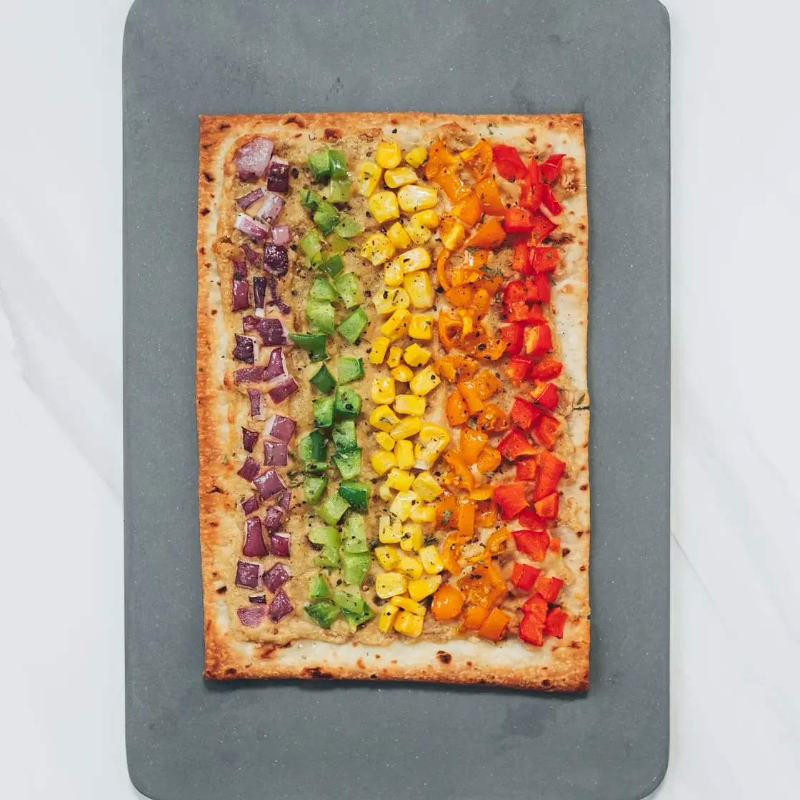 Rainbow Flatbread Pizza