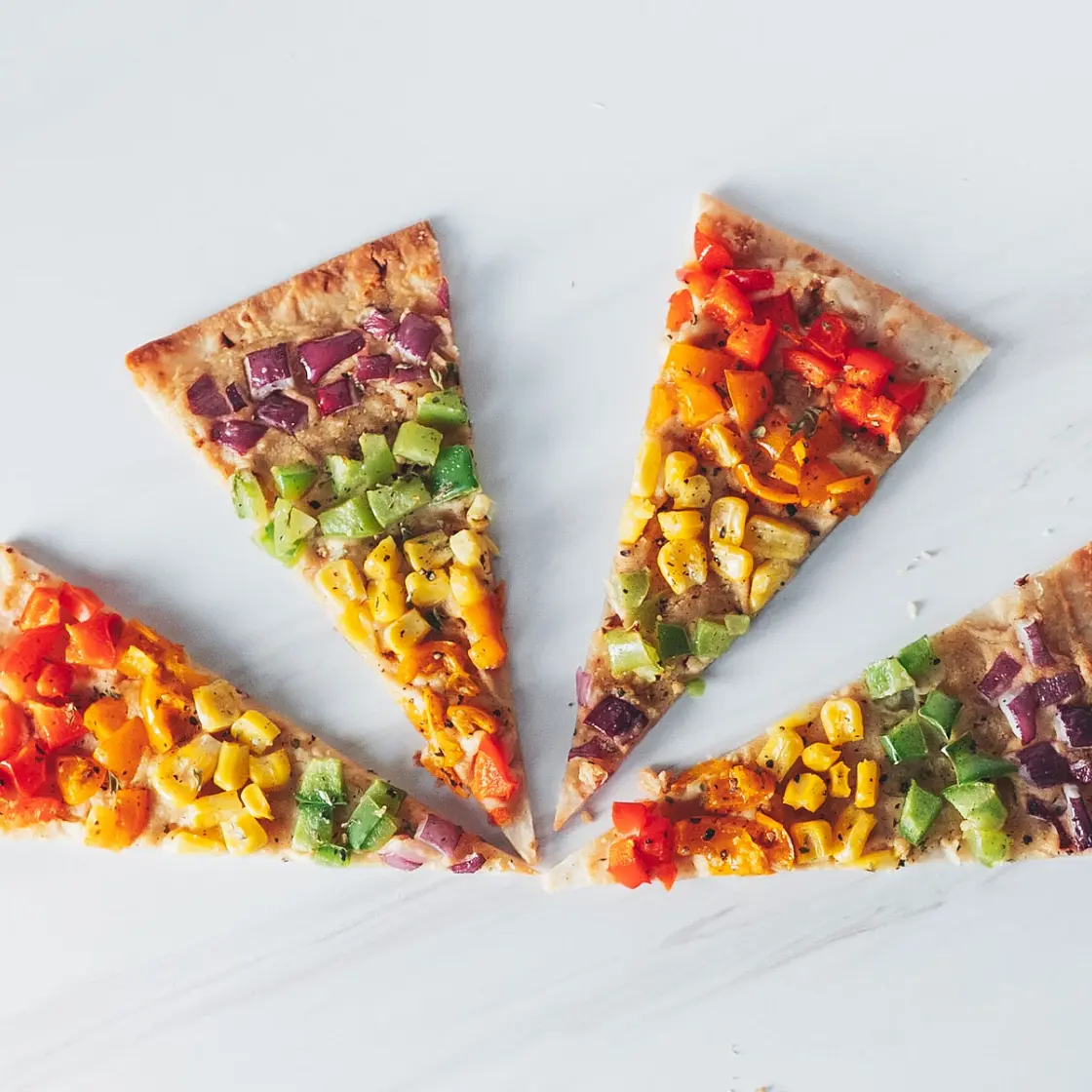 Rainbow Flatbread Pizza