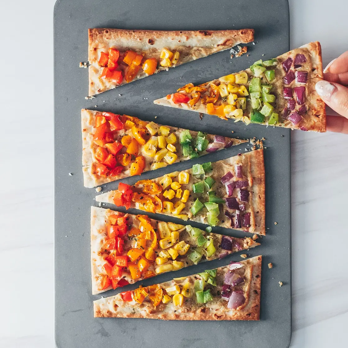 Rainbow Flatbread Pizza