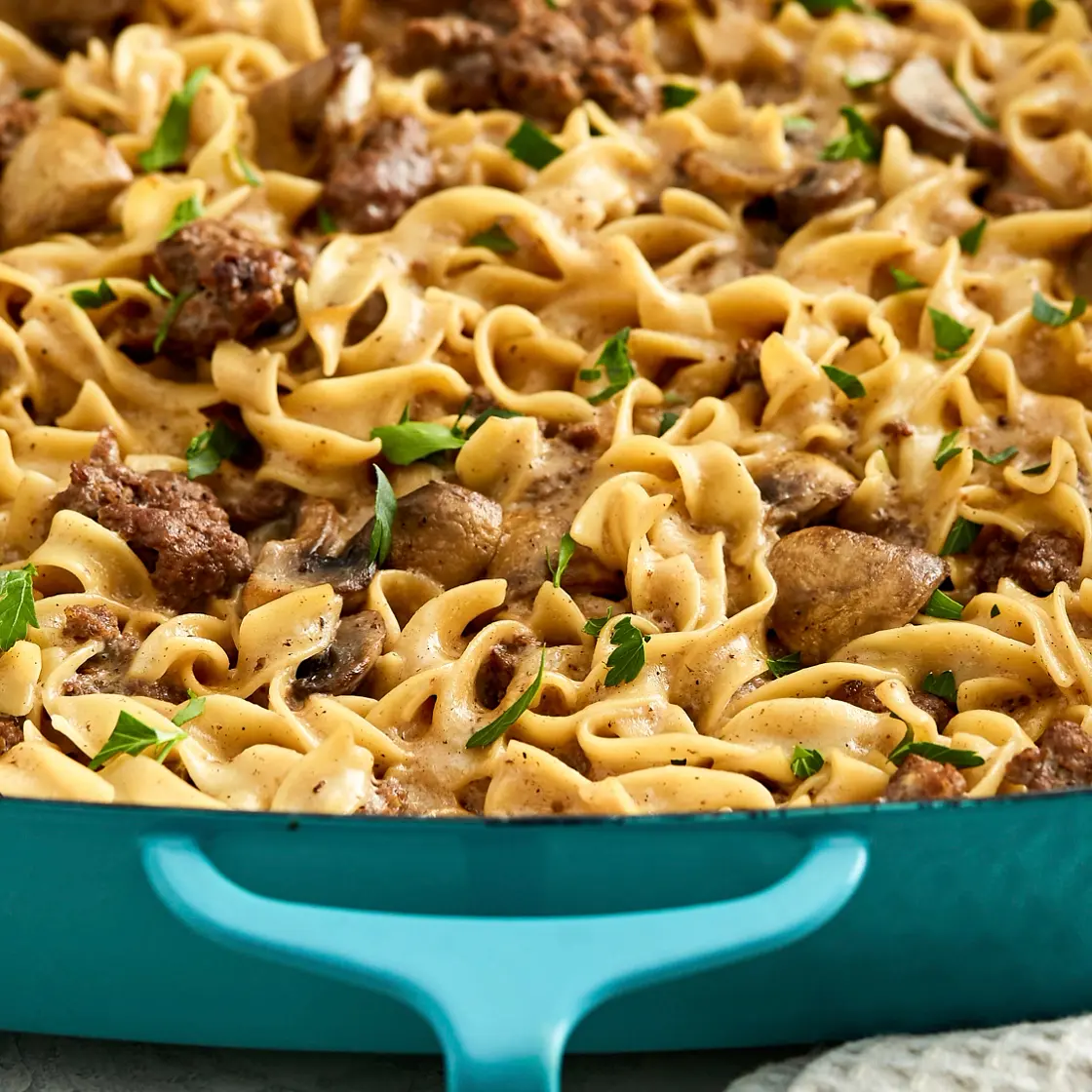 Hamburger Stroganoff Casserole