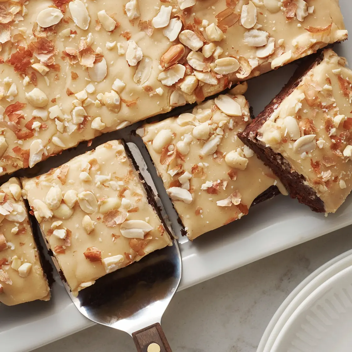 Salted Peanut Glazed Brownies