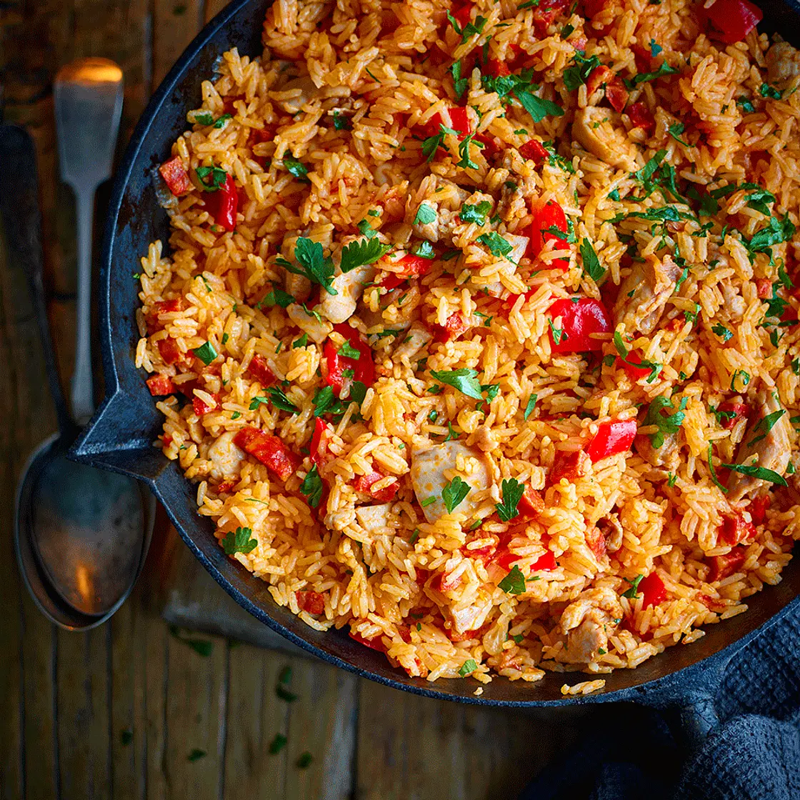 One pan chicken and chorizo rice