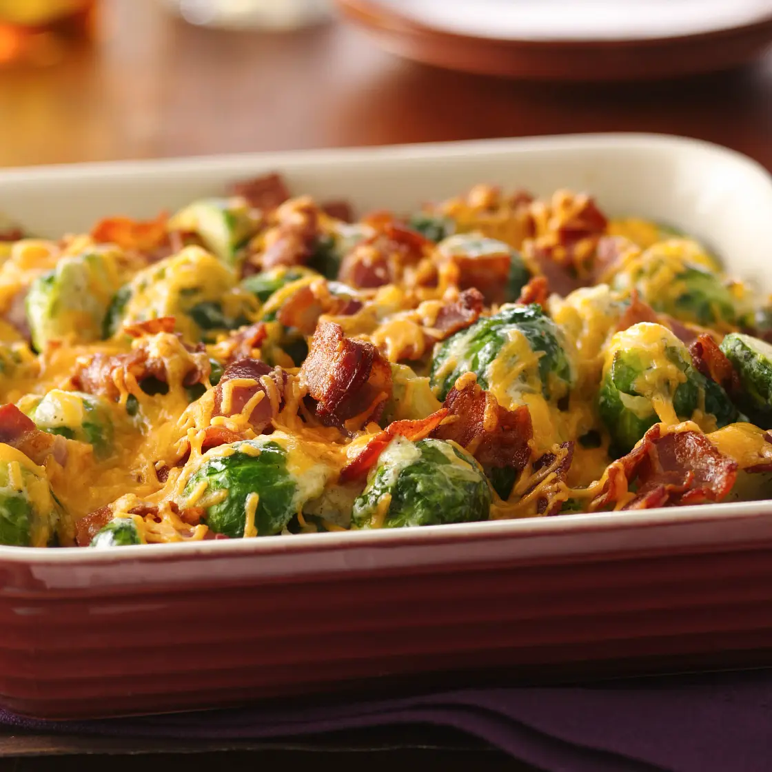 Cheesy Bacon Brussels Sprouts