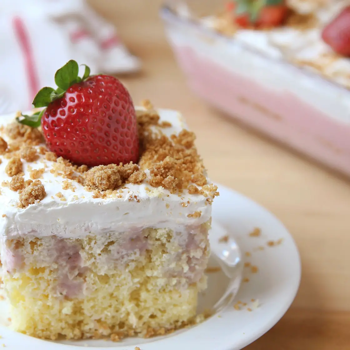 Strawberry Cheesecake Poke Cake