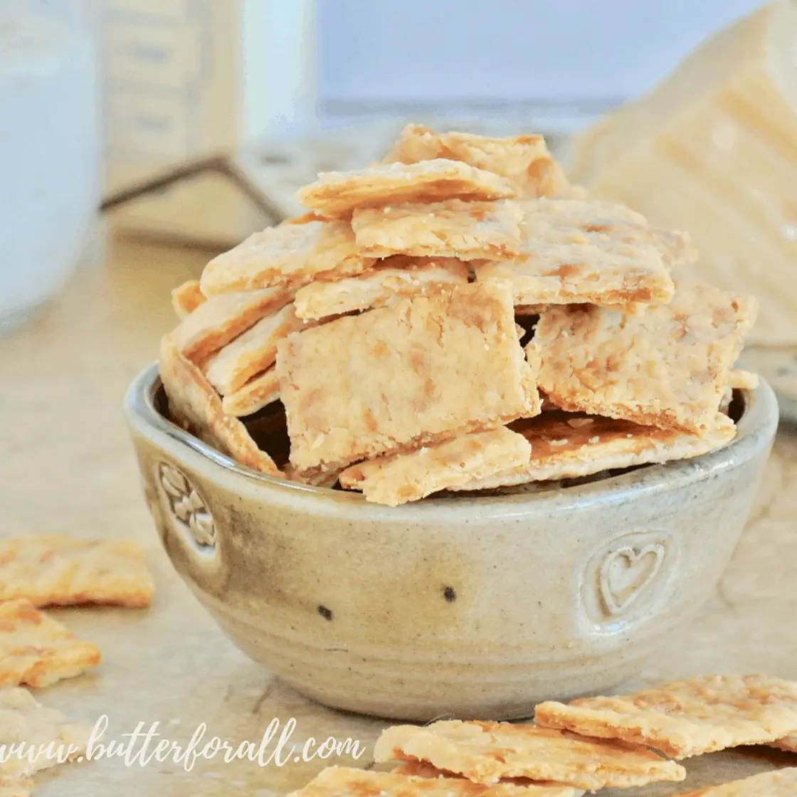 Buttery Parmesan Sourdough Discard Crackers