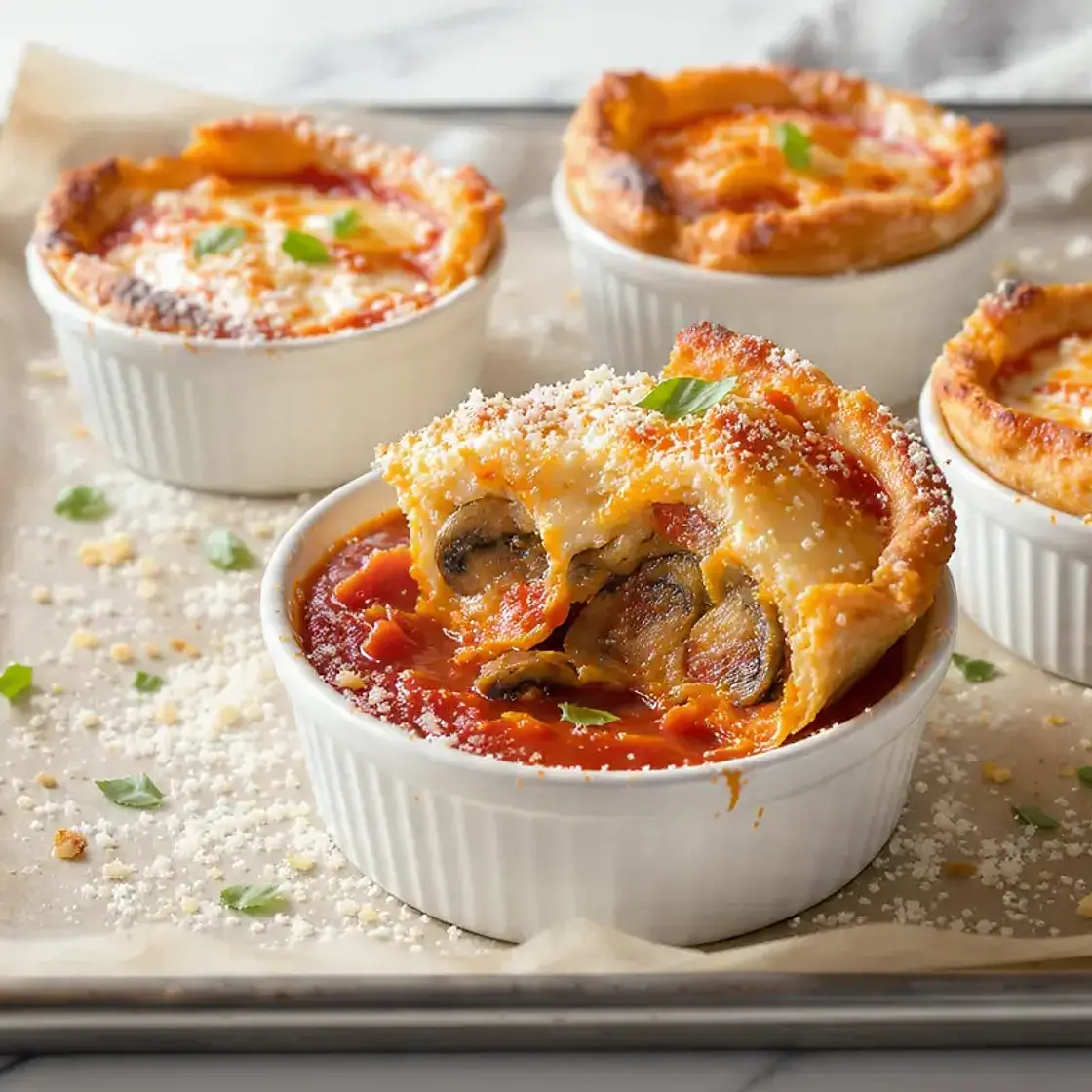 Pizza Pot Pies (Mini Deep-Dish Cups, 35 Minutes)