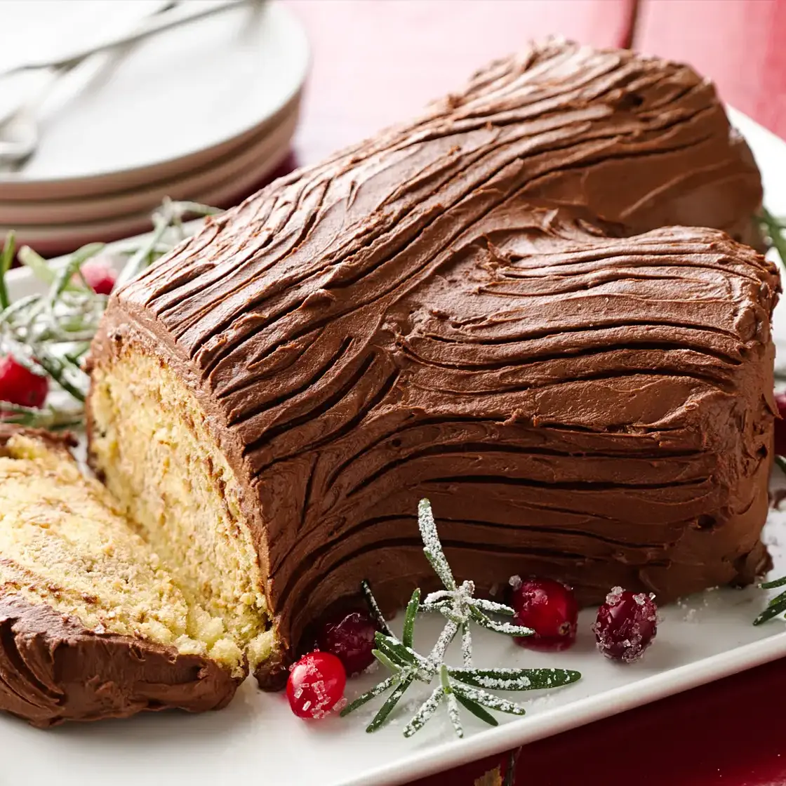 Bûche de Noël with Buttercream Frosting